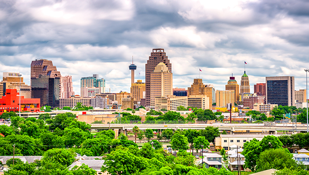 San Antonio Texas skyline cloudy day